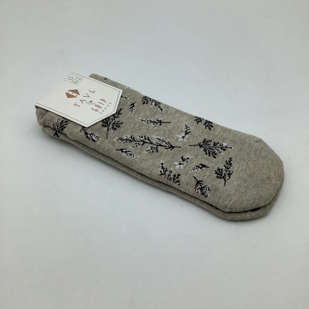 Tavi Grip Savvy Socks Shitake‎ Heather Floral Print Size Large New